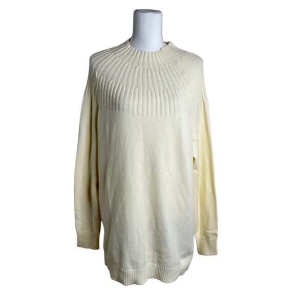 Anthropologie Sweaters - Anthropologie Ivory Ribbed Sweater XL NWT